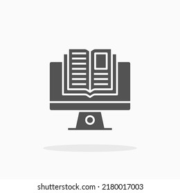 Online Education glyph icon. Can be used for digital product, presentation, print design and more.