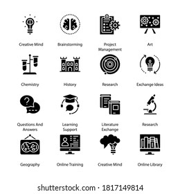 Online Education glyph Icons - Vectors