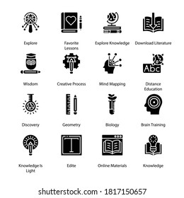 Online Education glyph Icons - Vectors