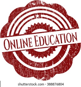 Online Education grunge stamp