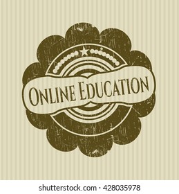 Online Education grunge stamp