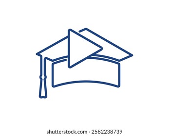 online education with hat symbol design vector illustration isolated on transparent background