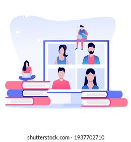online education at home. Modern vector illustration concepts for website and mobile website development