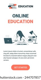 Online-Bildung, Homepage. Design. Die Startseite auf dem Telefon