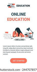 Online-Bildung, Homepage. Vektorgrafik