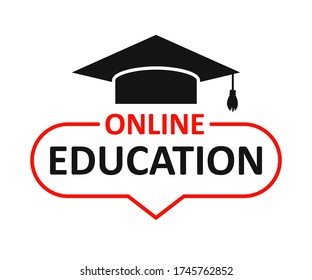 Online education icon. Advertising internet learning, training courses sign - 