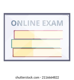 Online education icon cartoon vector. Exam test. Digital form