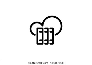 Online Education Icon -  Cloud Library