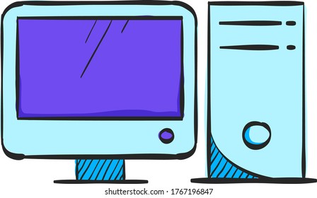 Online education icon in color drawing. Education college student success graduation diploma online e-learning webinar internet