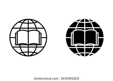 Online Education Icon Depicting a Computer Screen with Books in Black and White