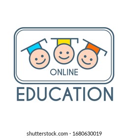 Online education icon. E-learning. Wed study. Podcast and stream.