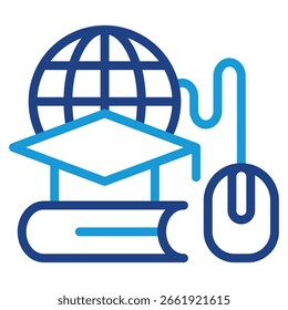 Elemento de icono de Educación en línea para el diseño