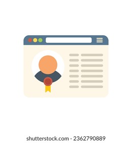 Online education icon flat vector. Study hat. Training master isolated