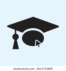 Online education icon hat. Education icon.