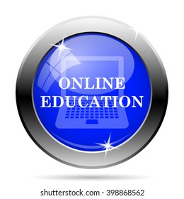 Online education icon. Internet button on white background. EPS10 vector
