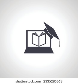 Online education icon, online learning courses, online studying icon. distant studying icon
