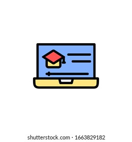 online education icon. online learning icon. perfect for application, web, logo and presentation template. icon design filled line style