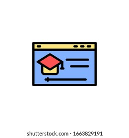 online education icon. online learning icon. perfect for application, web, logo and presentation template. icon design filled line style