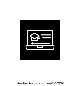 online education icon. Online learning icon. Perfect for application, web, logo and presentation template. Icon design line inverted style