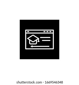 online education icon. Online learning icon. Perfect for application, web, logo and presentation template. Icon design line inverted style