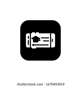 icono de educación en línea. Icono de Aprendizaje en línea. Perfecto para aplicaciones, web, logotipo y plantilla de presentación. diseño de iconos estilo redondeado sólido