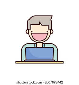online education icon, online learning vector illustration