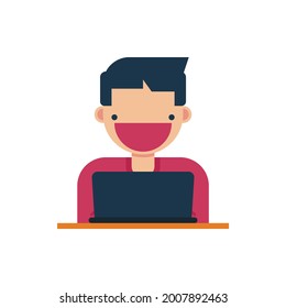 online education icon, online learning vector illustration