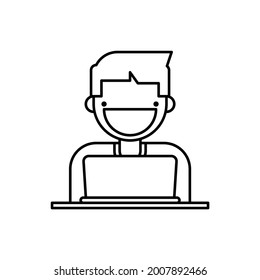 online education icon, online learning vector illustration