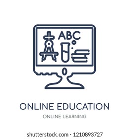 Online education icon. Online education linear symbol design from Online learning collection.