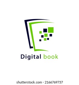Online Education Icon Logo Design Element. Book Pixel Icon Logo Design
