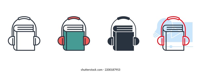Online education icon logo vector illustration. audio course symbol template for graphic and web design collection