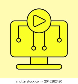 Online Education Icon with Modern Style