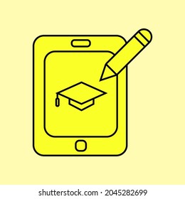 Online Education Icon with Modern Style