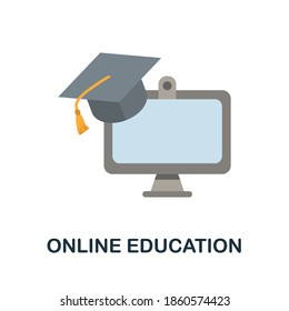 Online Education icon. Monochrome simple Online Education icon for templates, web design and infographics