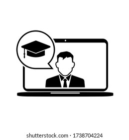 online education icon on white background