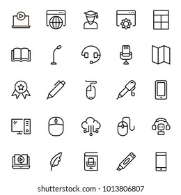 Online education icon set. Collection of high quality black outline logo for web site design and mobile apps. Vector illustration on a white background.