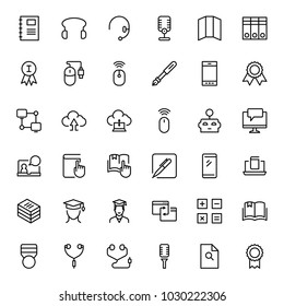 Online education icon set. Collection of high quality black outline logo for web site design and mobile apps. Vector illustration on a white background.