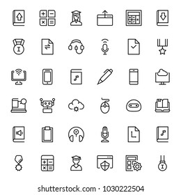 Online education icon set. Collection of high quality black outline logo for web site design and mobile apps. Vector illustration on a white background.