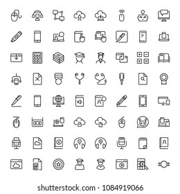 Online education icon set. Collection of high quality black outline logo for web site design and mobile apps. Vector illustration on a white background.