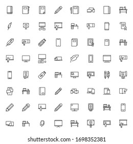 Online education icon set. Collection of high-quality black outline logo for web site design and mobile apps. Vector illustration on a white background.