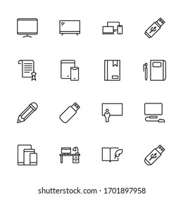 Online education icon set. Collection of high-quality black outline logo for web site design and mobile apps. Vector illustration on a white background.