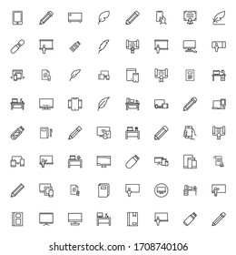 Juego de iconos de educación en línea. Colección de logotipo de esquema negro de alta calidad para diseño de sitios web y aplicaciones móviles. Ilustración vectorial en fondo blanco.