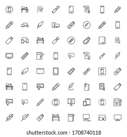 Online education icon set. Collection of high-quality black outline logo for web site design and mobile apps. Vector illustration on a white background.