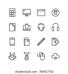 Online education icon set. Collection of high quality black outline logo for web site design and mobile apps. Vector illustration on a white background.