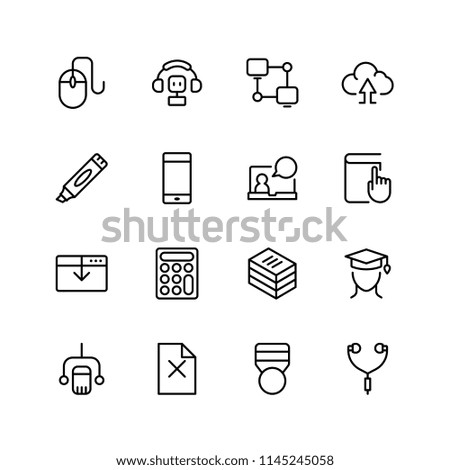 Online education icon set. Collection of high quality black outline logo for web site design and mobile apps. Vector illustration on a white background.