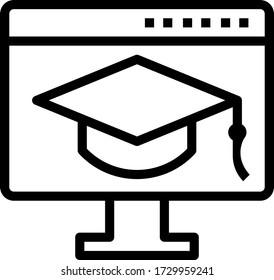 Juego de iconos de educación en línea. Estudio a distancia