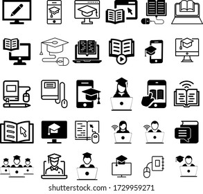 Online Education Icon Set. Distant Study