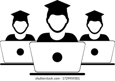 Online education icon set. Distant study