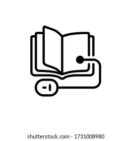 Juego de iconos de educación en línea. Estudio a distancia