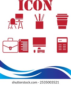 Online Education Icon set. Including Global Education, Audio Course, Tuition Fees, E-learning, Educational Website and Digital Education icons. Dual Color Flat Style Icons